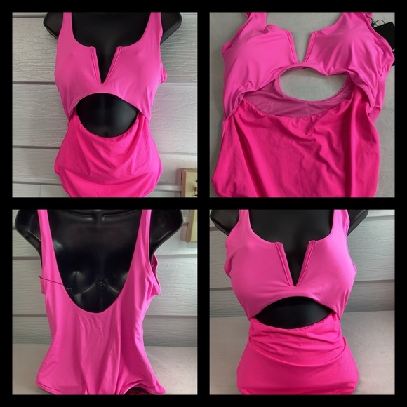 Pink one piece swimsuit. - Picture 6 of 7